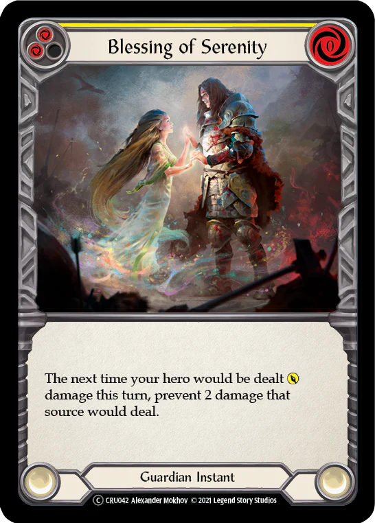 Blessing of Serenity (Yellow) [U-CRU042] (Crucible of War Unlimited)  Unlimited Rainbow Foil