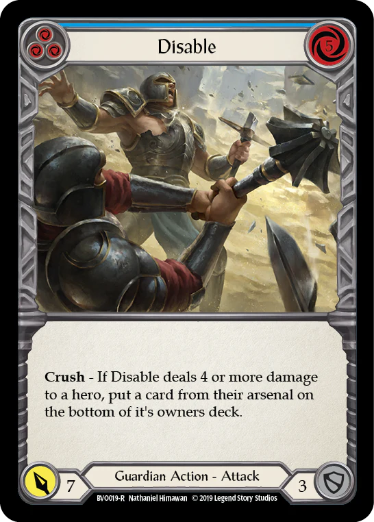 Disable (Blue) [BVO019-R] (Bravo Hero Deck)  1st Edition Normal