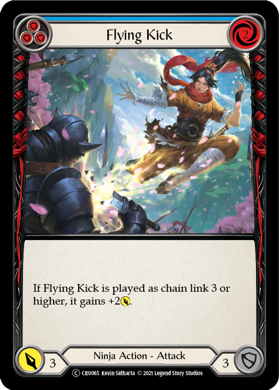 Flying Kick (Blue) [U-CRU065] (Crucible of War Unlimited)  Unlimited Normal