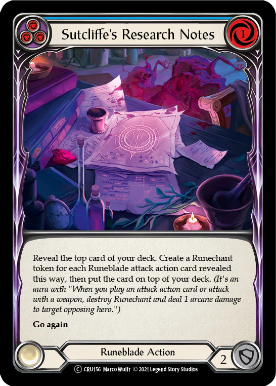 Sutcliffe's Research Notes (Blue) [U-CRU156] (Crucible of War Unlimited)  Unlimited Normal